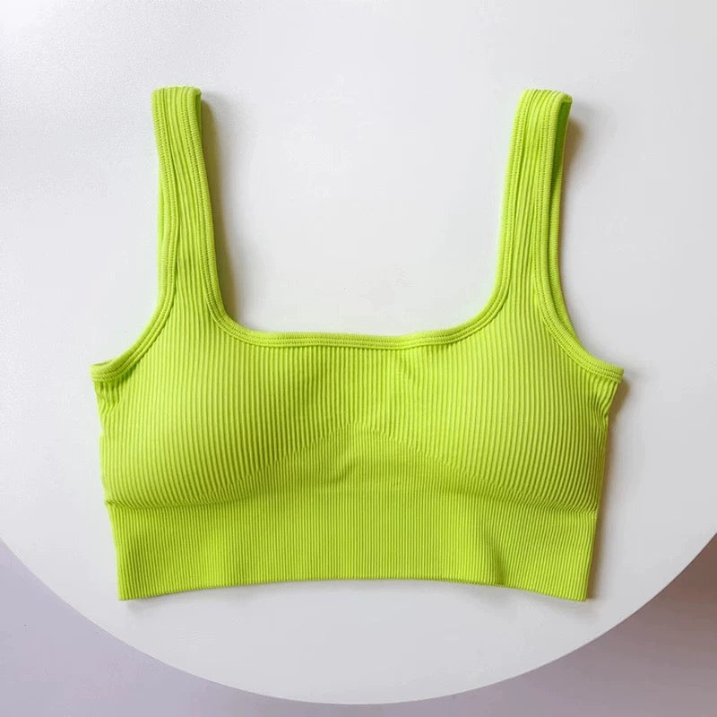 Pepper Ribbed Built-In Bra Crop Top
